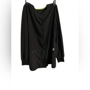 Scrubstar Women’s Black Button Front Scrub Top Size M